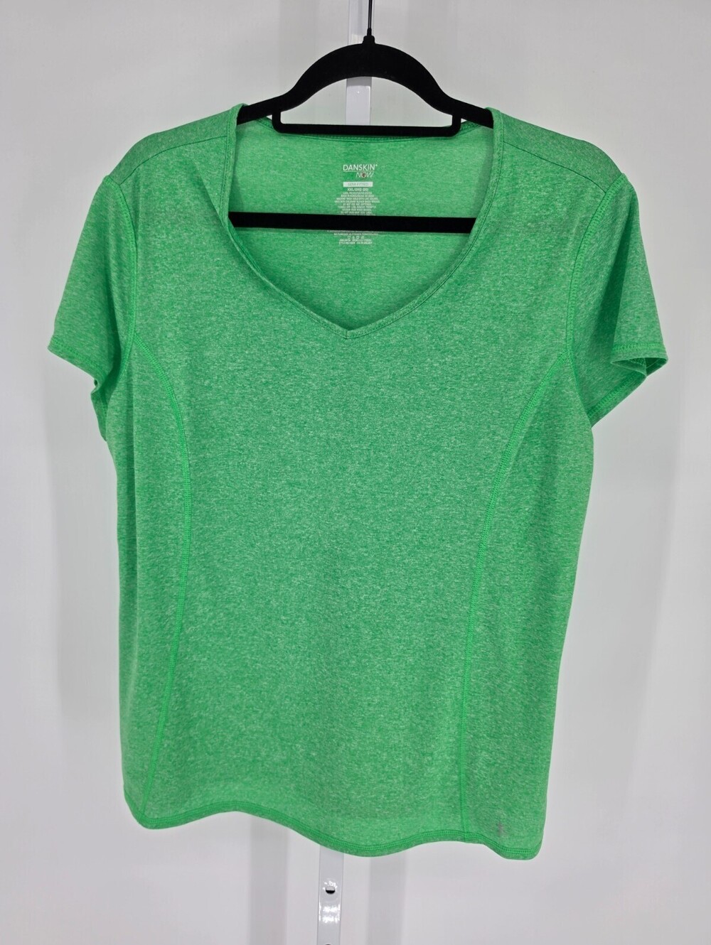 Danskin Now Womens Sz XXL Semi Fitted Short Sleeve Performance T Shirt Green